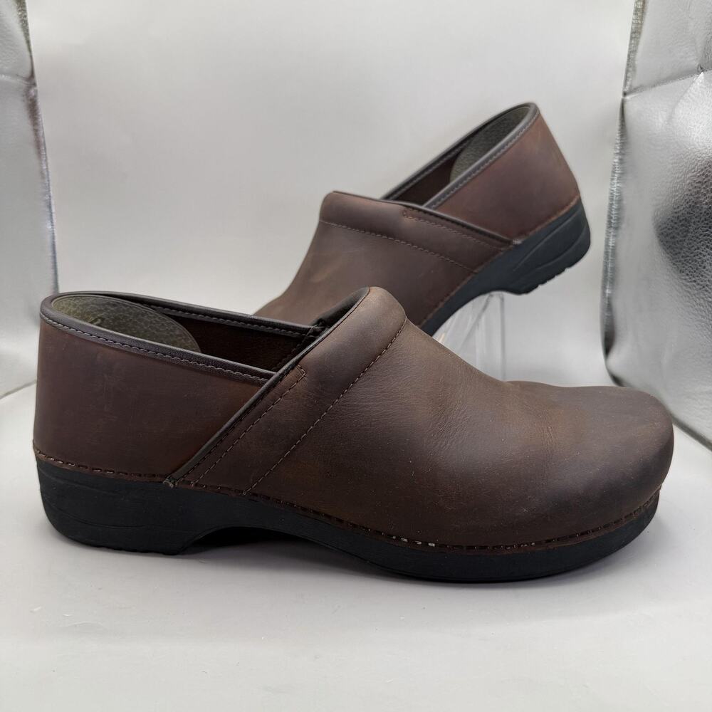 Dansko XP 2.0 Clog Shoes Mens US 13.5 - 14 Brown Leather Slip Resistant Comfort